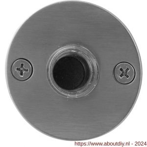 GPF Bouwbeslag RVS 9826.06 deurbel beldrukker rond 50x2 mm met zwarte button RVS mat geborsteld - A21000178 - afbeelding 1