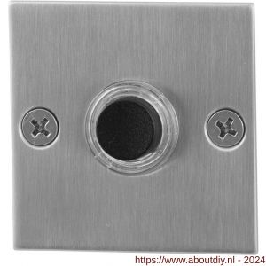 GPF Bouwbeslag RVS 9826.08 deurbel beldrukker vierkant 50x50x2 mm met zwarte button RVS mat geborsteld - A21000179 - afbeelding 1