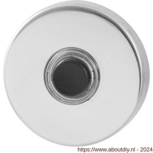 GPF Bouwbeslag RVS 9826.40 deurbel beldrukker rond 50x8 mm met zwarte button RVS gepolijst - A21000181 - afbeelding 1