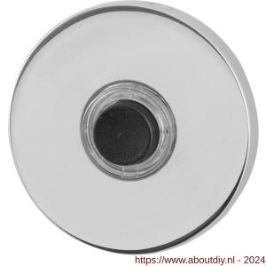 GPF Bouwbeslag RVS 9826.45 deurbel beldrukker rond 50x6 mm met zwarte button RVS gepolijst - A21005988 - afbeelding 1