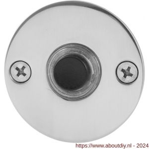 GPF Bouwbeslag RVS 9826.46 deurbel beldrukker rond 50x2 mm met zwarte button RVS gepolijst - A21000184 - afbeelding 1
