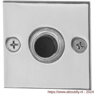 GPF Bouwbeslag RVS 9826.48 deurbel beldrukker vierkant 50x50x2 mm met zwarte button RVS gepolijst - A21000185 - afbeelding 1