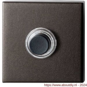 GPF Bouwbeslag Anastasius 9826.A1.1102 deurbel beldrukker vierkant 50x50x8 mm met zwarte button Dark blend - A21008970 - afbeelding 1