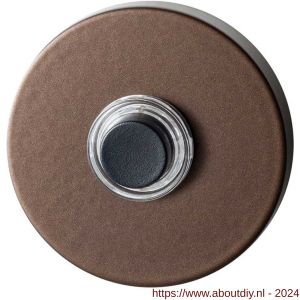 GPF Bouwbeslag Anastasius 9826.A2.1100 deurbel beldrukker rond 50x8 mm met zwarte button Bronze blend - A21008972 - afbeelding 1