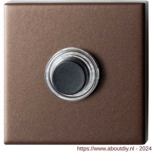 GPF Bouwbeslag Anastasius 9826.A2.1102 deurbel beldrukker vierkant 50x50x8 mm met zwarte button Bronze blend - A21008974 - afbeelding 1
