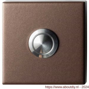 GPF Bouwbeslag Anastasius 9827.A2.1102 deurbel beldrukker vierkant 50x50x8 mm met RVS button Bronze blend - A21008990 - afbeelding 1