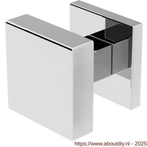 GPF Bouwbeslag RVS 9856.49-02 S5 GPF9856.49-02 vierkante knop S5 53x53x16 mm met wisselstift op vierkant rozet RVS gepolijst - A21016552 - afbeelding 1