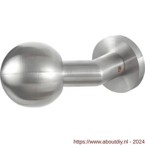 GPF Bouwbeslag RVS 9953.09-00 S1 verkropte kogelknop S1 55 mm draaibaar met ronde rozet RVS mat geborsteld - A21014077 - afbeelding 1