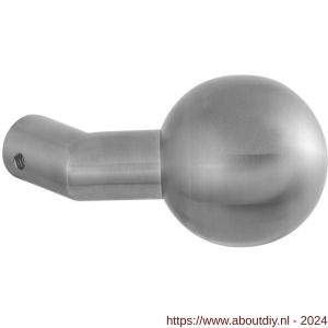 GPF Bouwbeslag RVS 9953.09 S2 verkropte kogelknop 55 mm vast met knopvastzetter RVS mat geborsteld - A21008259 - afbeelding 1