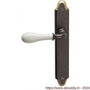 Mandelli1953 640L PC72 Doge deurkruk gatdeel op langschild 260x47 mm PC 72 mm linkswijzend antiek brons - A21013463 - afbeelding 1
