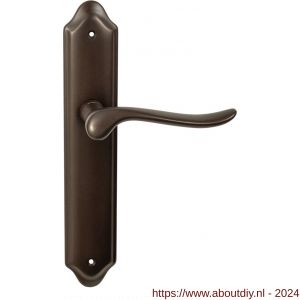 Mandelli1953 690R Rondo deurkruk gatdeel op langschild 260x47 mm blind rechtswijzend satin mat messing - A21013635 - afbeelding 1