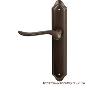 Mandelli1953 690L Rondo deurkruk gatdeel op langschild 260x47 mm blind linkswijzend satin mat messing - A21013628 - afbeelding 1