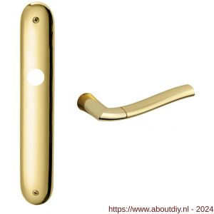 Mandelli1953 1180 BB56 Chio deurkruk op langschild 238x40 mm BB 56 mm messing gepolijst-satin mat messing - A21012019 - afbeelding 1