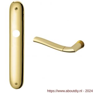 Mandelli1953 1180L BB56 Chio deurkruk gatdeel op langschild 238x40 mm BB 56 mm linkswijzend messing gepolijst-satin mat messing - A21012079 - afbeelding 1