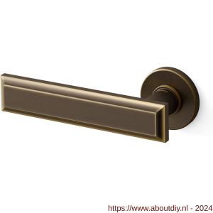 Mandelli1953 1741L Kuki deurkruk gatdeel op rozet 50x6 mm linkswijzend mat brons - A21009832 - afbeelding 1