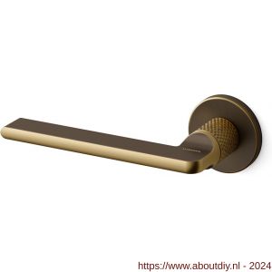 Mandelli1953 1751L Grint deurkruk gatdeel op rozet 50x6 mm linkswijzend gekarteld mat brons - A21012048 - afbeelding 1