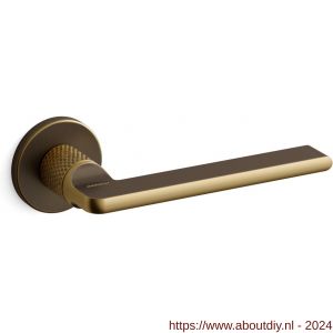 Mandelli1953 1751R Grint deurkruk gatdeel op rozet 50x6 mm rechtswijzend gekarteld mat brons - A21012049 - afbeelding 1