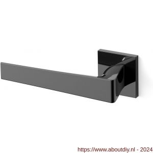 Mandelli1953 1761L Seven deurkruk gatdeel op rozet 50x50x6 mm linkswijzend glanzend zwart - A21009852 - afbeelding 1