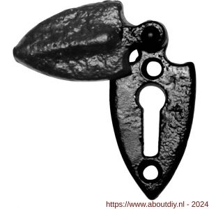 Kirkpatrick KP1065 sleutelrozet met verdek ovaal 55x28 mm smeedijzer zwart - A21003752 - afbeelding 1