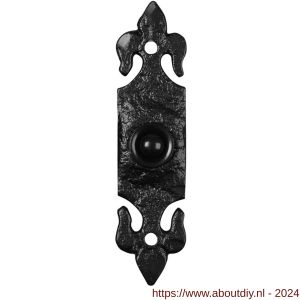 Kirkpatrick KP1761 deurbel beldrukker lelie 120x30 mm smeedijzer zwart - A21000152 - afbeelding 1