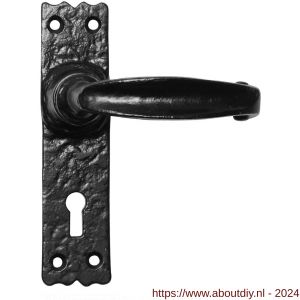 Kirkpatrick KP2439 deurkruk op schild 152x38 mm blind smeedijzer zwart - A21002903 - afbeelding 1