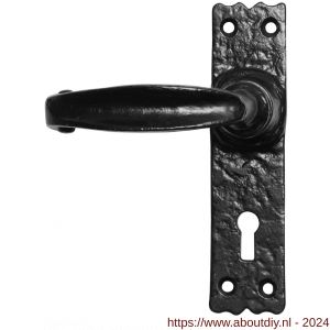 Kirkpatrick KP2439L deurkruk gatdeel op schild 152x38 mm blind linkswijzend smeedijzer zwart - A21002965 - afbeelding 1