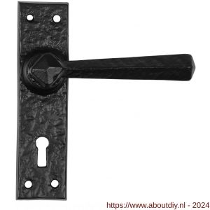Kirkpatrick KP2445 PC55 deurkruk op schild 152x38 mm PC 55 mm smeedijzer zwart - A21002912 - afbeelding 1
