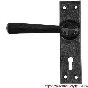 Kirkpatrick KP2445L deurkruk gatdeel op schild 152x38 mm blind linkswijzend smeedijzer zwart - A21002966 - afbeelding 1