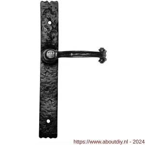 Kirkpatrick KP2459R PC72 deurkruk gatdeel op schild 266x38 mm PC 72 mm rechtswijzend smeedijzer zwart - A21006022 - afbeelding 1