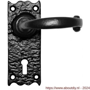 Kirkpatrick KP2488 deurkruk op schild 127x50 mm blind smeedijzer zwart - A21002933 - afbeelding 1