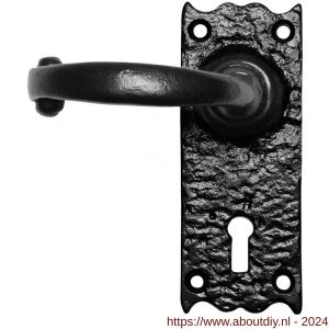 Kirkpatrick KP2488L deurkruk gatdeel op schild 127x50 mm blind linkswijzend smeedijzer zwart - A21003021 - afbeelding 1