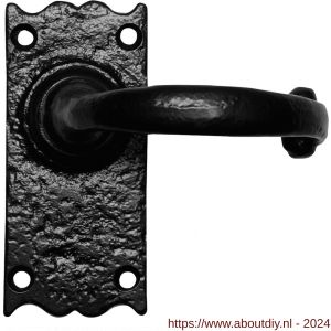 Kirkpatrick KP2520 deurkruk op schild 108x50 mm blind smeedijzer zwart - A21002940 - afbeelding 1