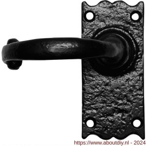 Kirkpatrick KP2520R deurkruk gatdeel op schild 108x50 mm blind rechtswijzend smeedijzer zwart - A21003036 - afbeelding 1