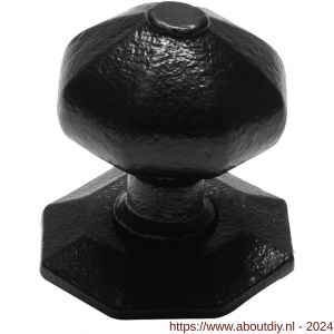 Kirkpatrick KP3372 voordeurknop zeskant 63 mm op rozet 73 mm smeedijzer zwart - A21000354 - afbeelding 1