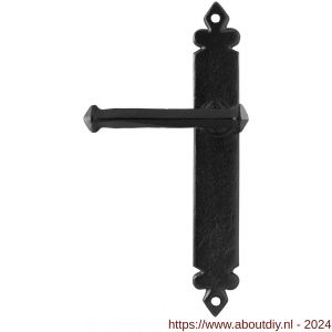 Kirkpatrick KP6050R BB72 deurkruk gatdeel op schild 270x40 mm BB 72 mm rechtswijzend smeedijzer zwart - A21006035 - afbeelding 1