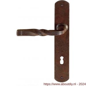 Utensil Legno FM026L/R deurkruk gatdeel op schild 245x40 mm blind links-rechtswijzend roest - A21006972 - afbeelding 1