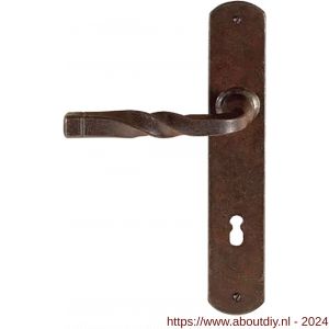Utensil Legno FM026L M deurkruk gatdeel op schild 245x40 mm blind geveerd linkswijzend roest - A21006986 - afbeelding 1