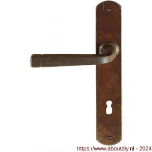 Utensil Legno FM043L/R deurkruk gatdeel op schild 245x40 mm blind links-rechtswijzend roest - A21007042 - afbeelding 1