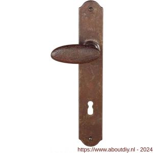 Utensil Legno FM335L/R deurkruk gatdeel op schild 245x40 mm blind links-rechtswijzend roest - A21007105 - afbeelding 1