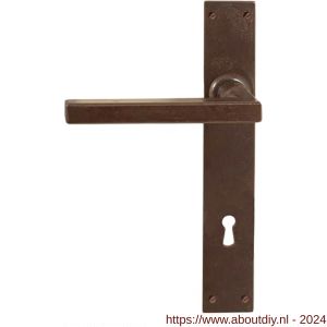 Utensil Legno FM363L/R BB110 deurkruk gatdeel op schild 220x35 mm BB 110 mm links-rechtswijzend roest - A21007135 - afbeelding 1