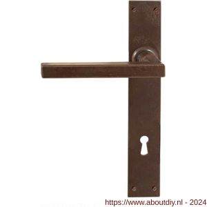 Utensil Legno FM363L M deurkruk gatdeel op schild 220x35 mm blind geveerd linkswijzend roest - A21007146 - afbeelding 1