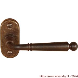 Utensil Legno FM381 M-STR RSB deurkruk op rozet 72x34 mm ovaal geveerd roest - A21006828 - afbeelding 1
