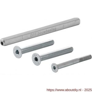 GPF Bouwbeslag AG0323 bevestigingsset voor veiligheids beslag deurdikte 84 mm kruk-kruk 2x M8x90/1x M6x90 en krukstift 8x8x150 mm 10.9 - - A21016466 - afbeelding 1