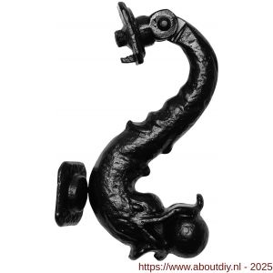 Kirkpatrick KP0571 deurklopper dolfijn 203x50 mm smeedijzer zwart - A21000126 - afbeelding 1