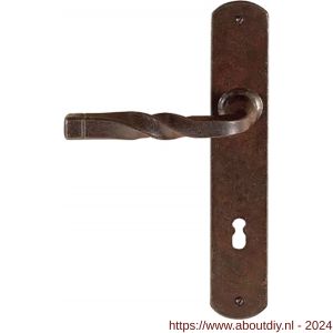 Utensil Legno FM026L M BB56 deurkruk gatdeel op schild 245x40 mm BB56 met veer gepatenteerd systeem linkswijzend roest - A21006987 - afbeelding 1