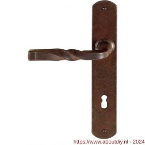 Utensil Legno FM026L/R BB110 deurkruk gatdeel op schild 245x40 mm BB110 links-rechtswijzend roest - A21006975 - afbeelding 1