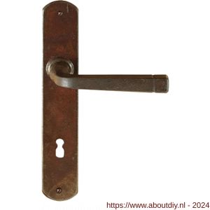 Utensil Legno FM043R M BB72 deurkruk gatdeel op schild 245x40 mm BB72 met veer gepatenteerd systeem rechtswijzend roest - A21007065 - afbeelding 1