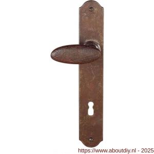 Utensil Legno FM335L M PC55 deurkruk gatdeel op schild 245x40 mm PC55 met veer gepatenteerd systeem linkswijzend roest - A21007118 - afbeelding 1