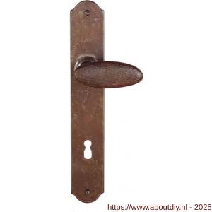 Utensil Legno FM335R M PC55 deurkruk gatdeel op schild 245x40 mm PC55 met veer gepatenteerd systeem rechtswijzend roest - A21007123 - afbeelding 1