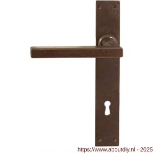 Utensil Legno FM363L/R BB110 deurkruk gatdeel op schild 220x35 mm BB110 links-rechtswijzend roest - A21007135 - afbeelding 1